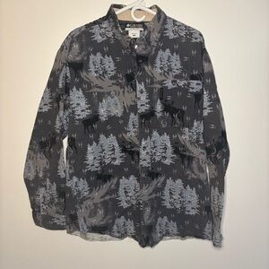 Columbia Gray and Black Casual Button Down Shirt